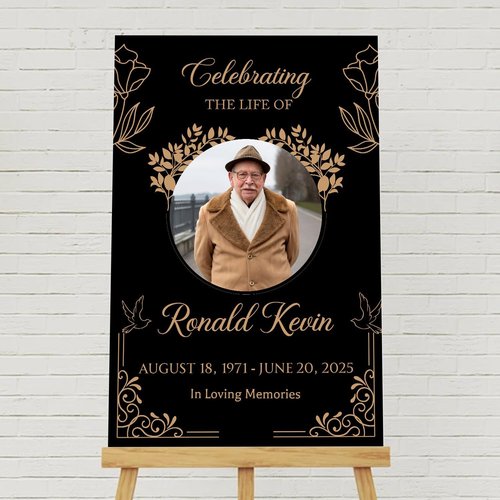 Editable Celebration of Life Welcome Sign - Personalized Memorial Poster for Funeral Service