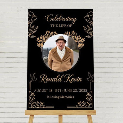 Editable Celebration of Life Welcome Sign - Personalized Memorial Poster for Funeral Service