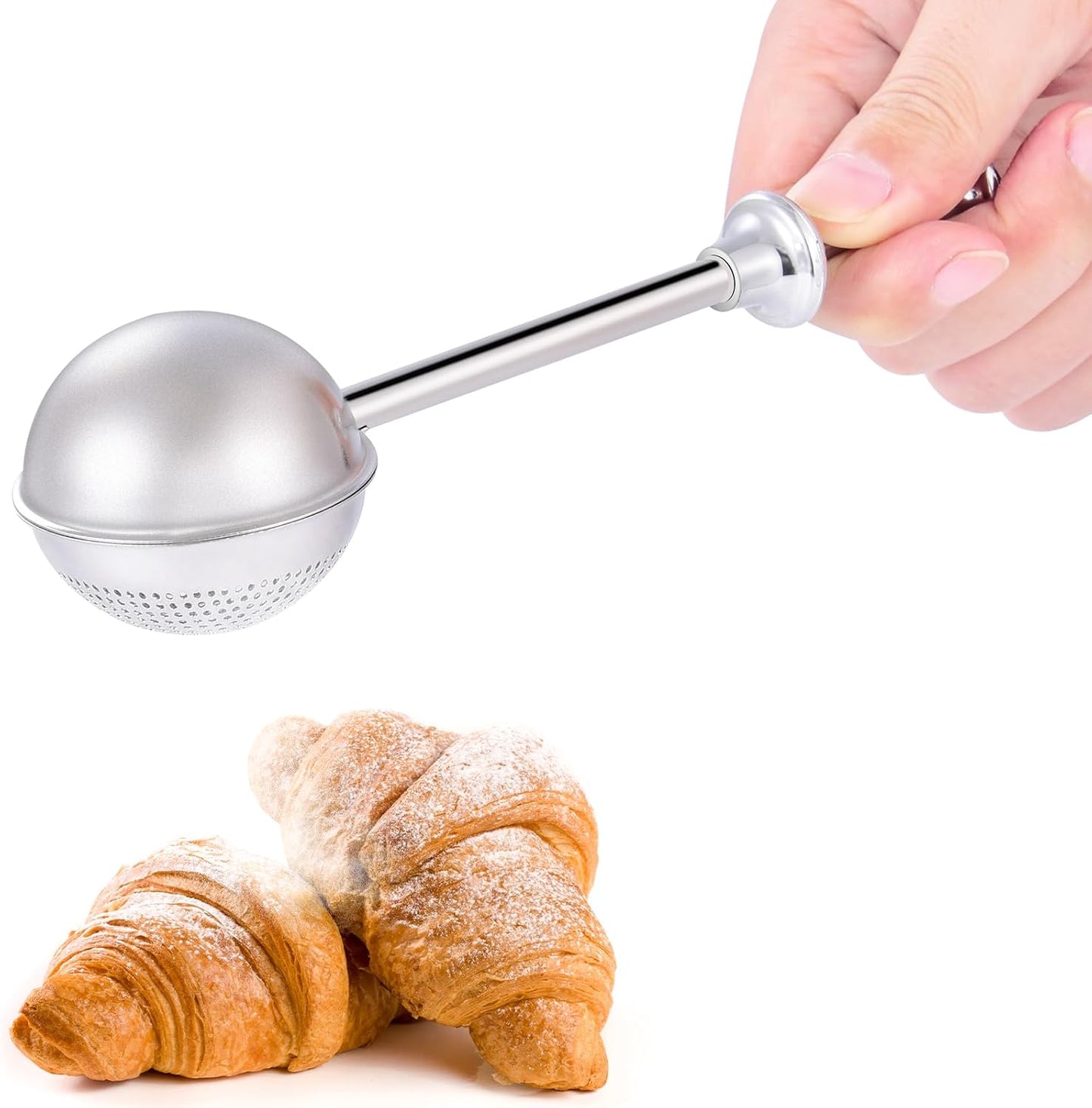 XVBITOR Stainless Steel Flour Sifter - One-Handed Baking Tool for Quick Sifting Cakes & Spices