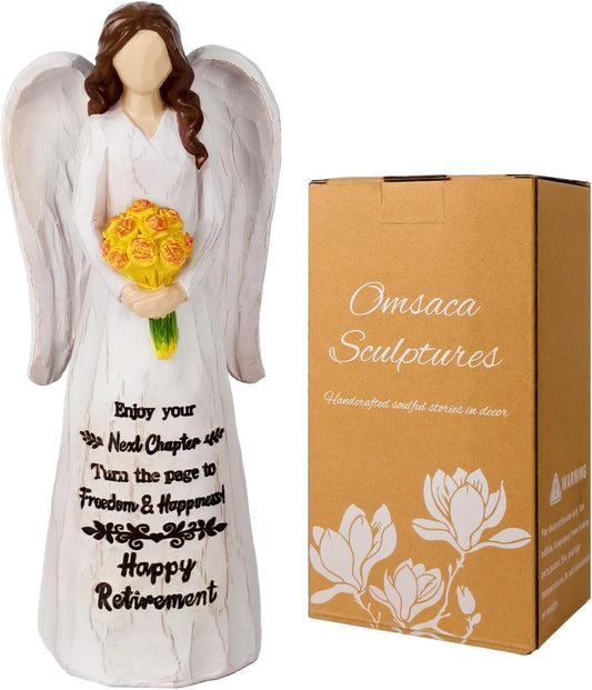Regine Switzerland Retirement Gifts for Women - Hand-Painted 7.3" Resin Angel Figurine for Nurses & Teachers