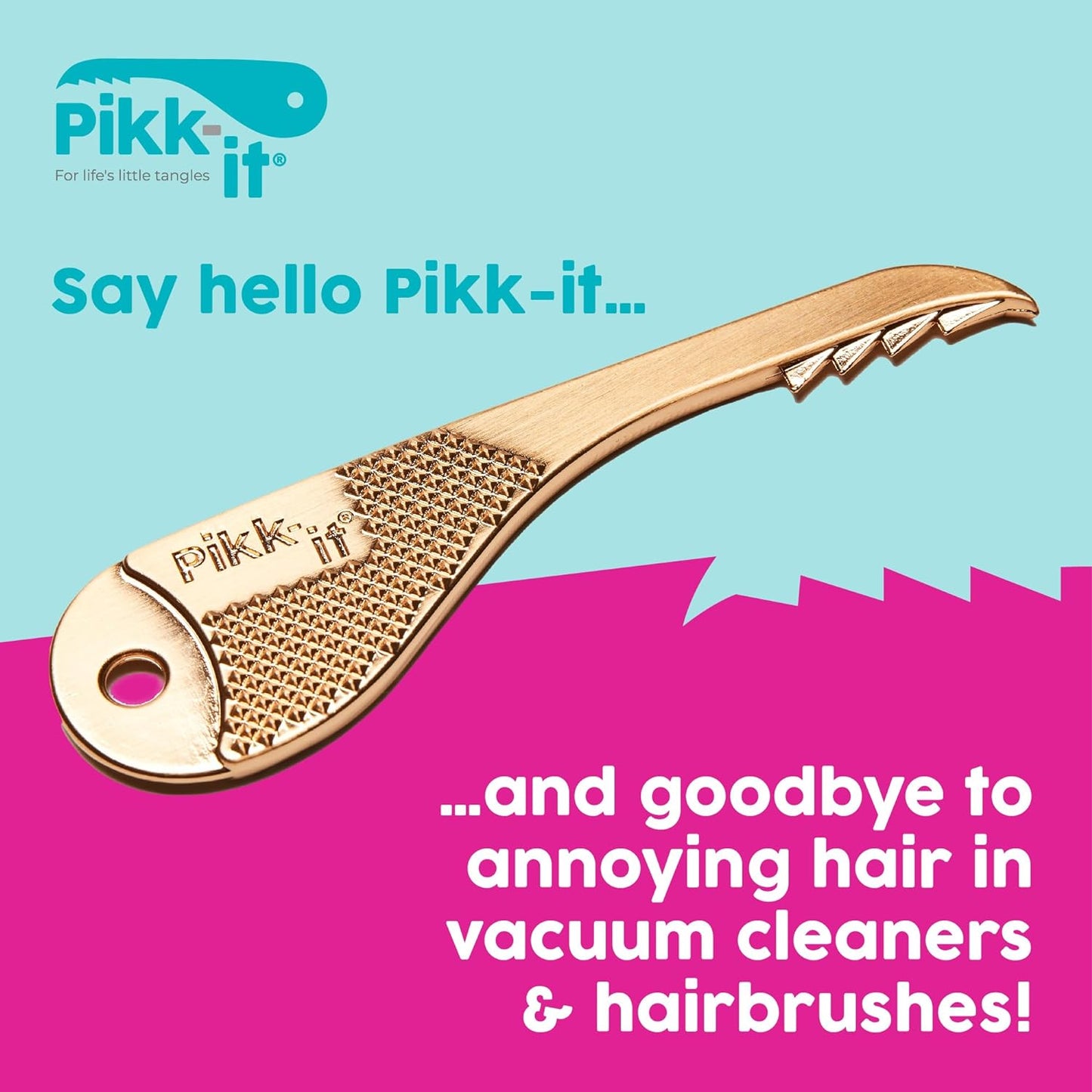 Pikk-it® Vacuum Hair Removal Tool - Effortlessly Eliminates Tangled Hair | Twin Pack for Pets & Humans