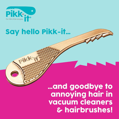 Pikk-it® Vacuum Hair Removal Tool - Effortlessly Eliminates Tangled Hair | Twin Pack for Pets & Humans
