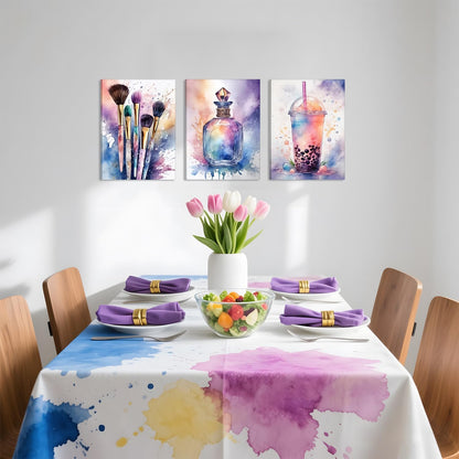 Skiennix Framed Teen Girls Bedroom Wall Art - Colorful Fashion Makeup & Drink Prints | 12x16 Inch Decor