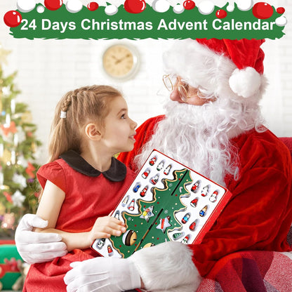 ZEEYUAN Christmas Advent Calendar - 24-Day Countdown Decor for Kids | 2025 Holiday Tabletop Decoration