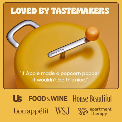 Popsmith Popcorn Popper - 6 Quart Stovetop Machine | Stainless Steel Design for All Stovetops