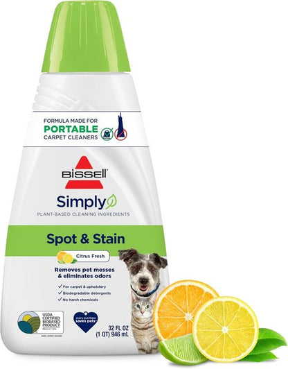 Bissell Simply Spot & Stain Portable Carpet Cleaner - Powerful 32 oz Formula for Tough Stains