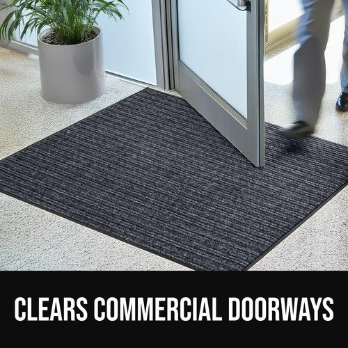 GORILLA GRIP Waterproof Traffic Guard Door Mat, 60x36, Heavy Duty Entryway Mats, Strong Backing Commercial Utility Rugs for Office Hallway, Garage Floor and Home, Low Profile Carpet, Charcoal Gray
