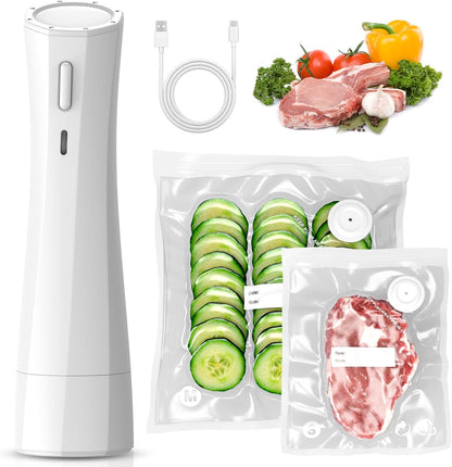 Skiennix Handheld Vacuum Sealer - Portable USB Rechargeable Food Storage Saver for 5X Freshness