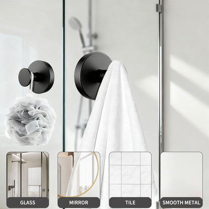 ZoiNavyer Suction Cup Hooks for Shower, Heavy Duty Suction Cup Hooks for Glass Window, Towel Hooks for Hower, Bathroom, Glass Door, Mirror, Tile (Black, 2 Pack)
