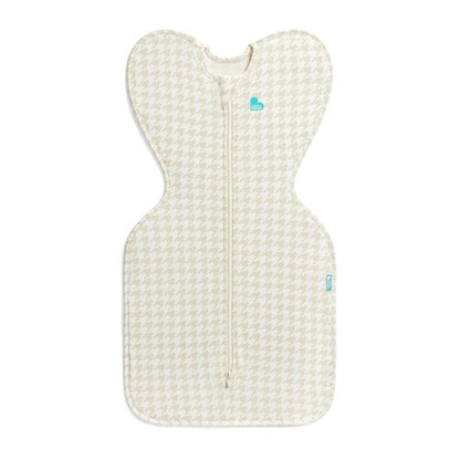 Love to Dream Swaddle UP,Baby Sleep Sack, Self-Soothing Swaddles for Newborns,Get Longer Sleep,Snug Fit Helps Calm Startle Reflex,Newborn Essentials for Baby, 1.0 TOG,Newborn 5-8.5 lbs,Tan Houndstooth