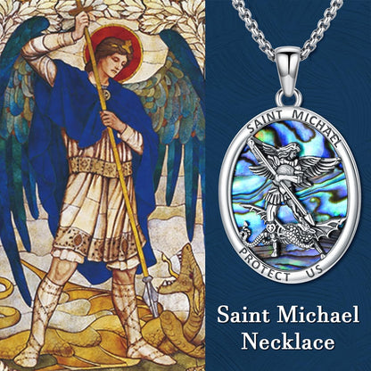PROESS Saint Necklace - 925 Sterling Silver St. Michael, St. Benedict & St. Anthony Medals | 22"+2"/18"+2" Chain