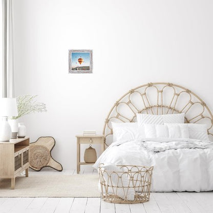 JCJMY 4x4 Picture Frame Rustic White for Wall Hanging or Tabletop, Wall Mounting Horizontally or Vertically, 4 x 4 Wall Gallery Poster Photo Frame with Shatter Resistant Plexiglass, Rustic White
