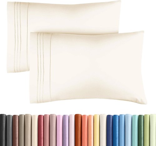 King Pillow Cases by [Brand Name] - Ultra Soft Hotel Quality Covers | Comfy, Wrinkle-Free & Fade Resistant - Off White - Set of 2