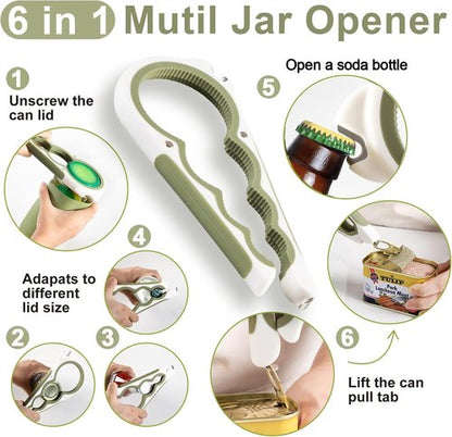 2026 Upgrade Jar Opener by [Brand Name] - 6-in-1 Multi-Function Tool for Seniors with Arthritis | Non-Slip Grip