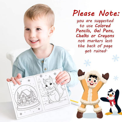 72Pcs Winter Coloring Books for Kids - Christmas Party Favors, 4.92x6.7in, Ages 2-8