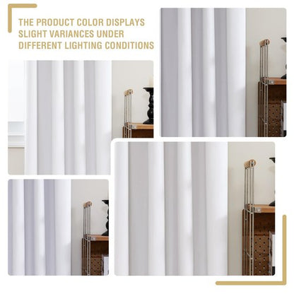H.VERSAILTEX 100% Blackout Curtains 84 Inches Long Full Light Blocking Curtain Draperies with Soft White Coating for Bedroom Living Room Thermal Insulated Window Treatment Set of 2 Panels, White