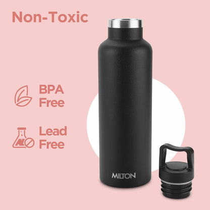 Milton 24 oz Stainless Steel Insulated Water Bottle - Leakproof, Double-Walled Flask for Hot & Cold Beverages | Travel-Friendly, Dishwasher Safe