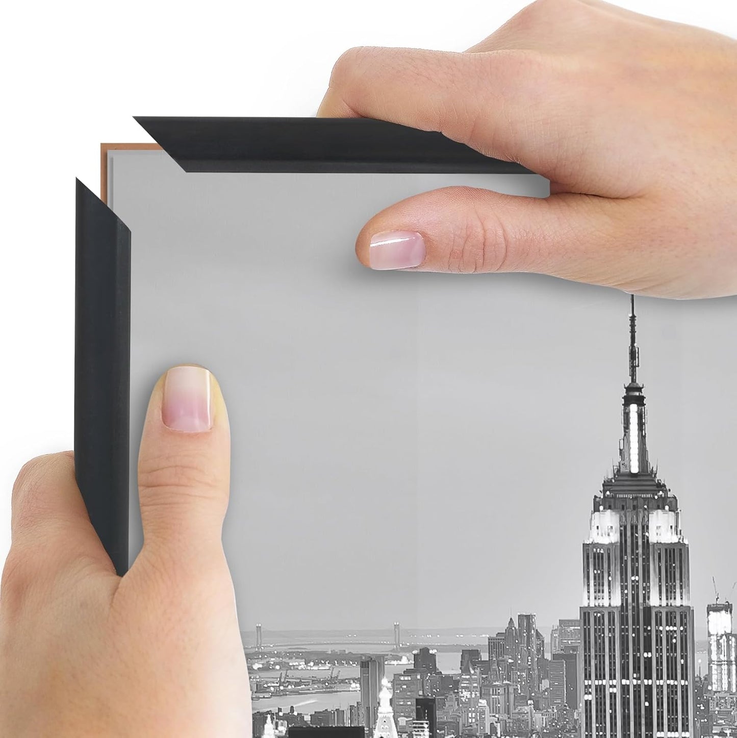 Americanflat 16x24 Poster Frame - Polished Front Cover & Slide-In Design - Black Fusion Collection