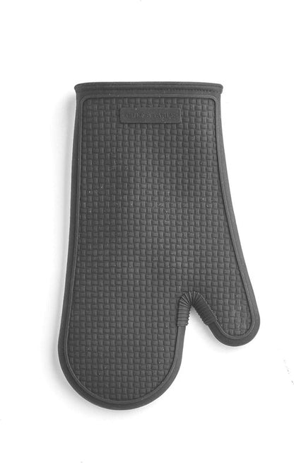 Harman Silicone Oven Mitt - Textured Design for Superior Grip | 7" x 12" - Black