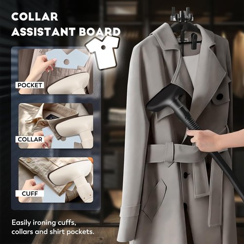 CGOLDENWALL Professional Garment Steamer - 1500W Powerful Steam, 70 Min Continuous Use, Fast 30s Heat-Up | Includes Fabric Brush & Accessories