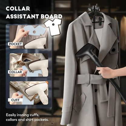 CGOLDENWALL Professional Garment Steamer - 1500W Powerful Steam, 70 Min Continuous Use, Fast 30s Heat-Up | Includes Fabric Brush & Accessories