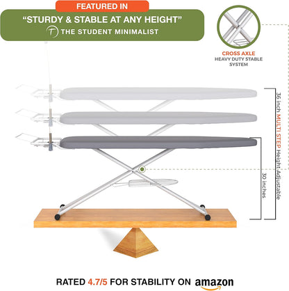Xabitat Full Size Ironing Board - 57" X 15" with Wall Mount Hanger & Built-In Iron Caddy