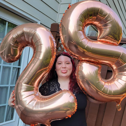Rose Gold Number 18 Balloon - 40 Inch 18th Birthday Decoration for Men & Women