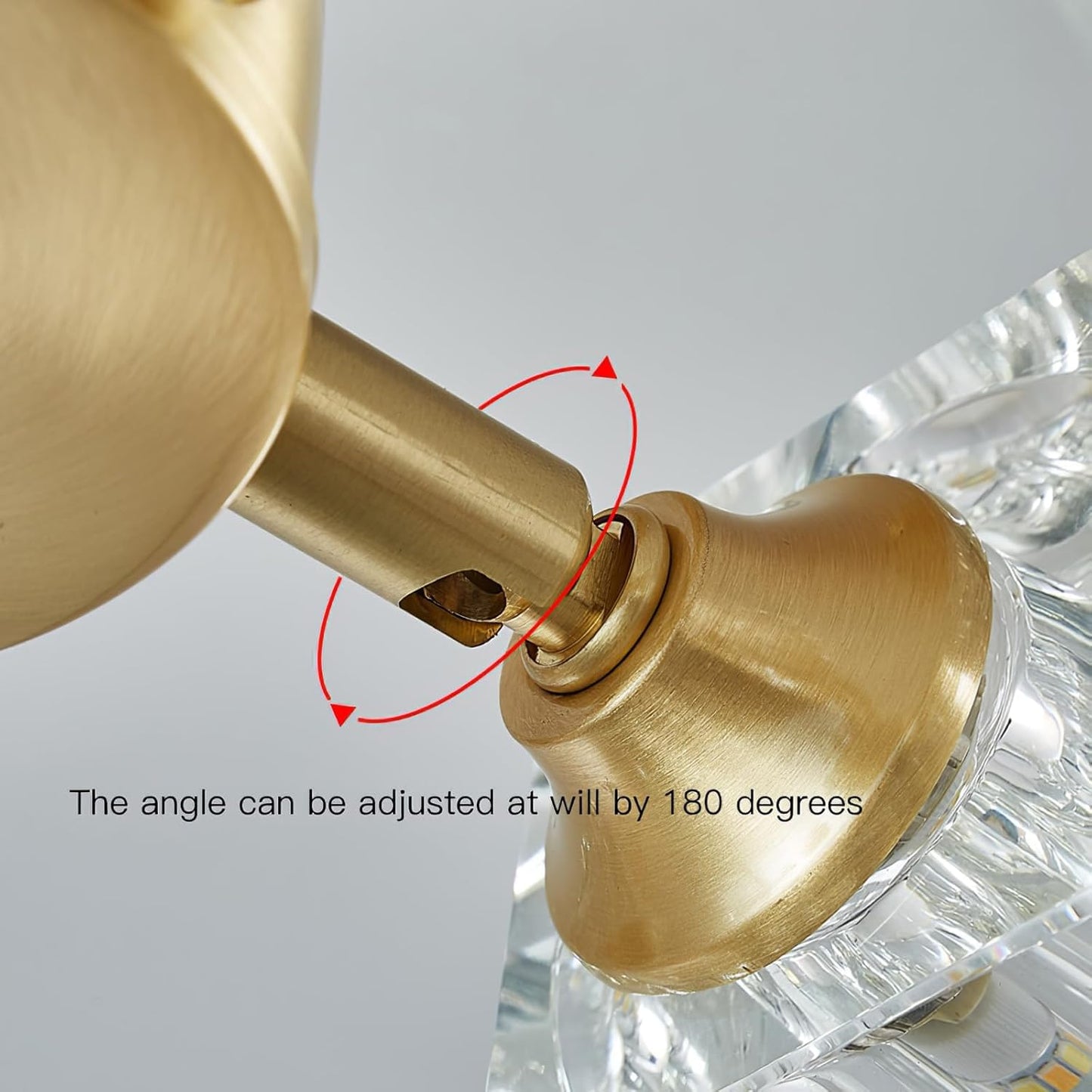 Yunnix Semi Flush Mount Ceiling Light 3 Lights Crystal Chandeliers Gold Ceiling Light Modern Ceiling Light for Bedroom Kitchen Hallway Bathroom Entryway Dining Room Living Room