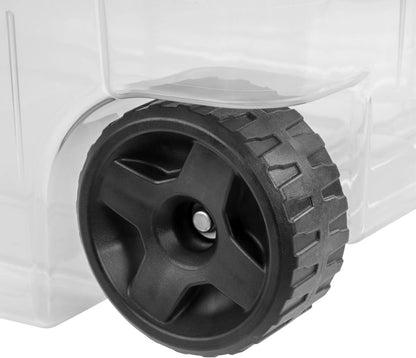 Stacker Tote 160 Quart - Extra Large Durable Clear Bin with Latch Lid & Pull Handle | 2 Count