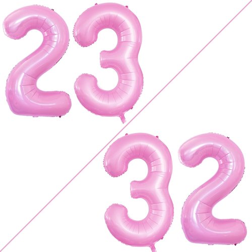 GOER Jumbo 42-Inch Number 23 Balloons - Light Pink Foil Helium Balloons for 23rd Birthday Party Decorations