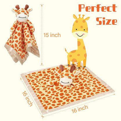 Pro Goleem Giraffe Lovey - Soft Security Blanket & Snuggle Toy for Infants | 16-Inch Unisex Baby Gift