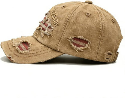 250 Anniversary USA Hat - Ripped Denim Baseball Cap for Men & Women | Celebrate 250 Years