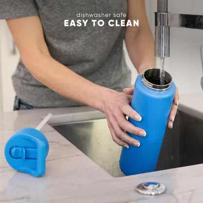 Simple Modern | Kids Water Bottle with Straw Lid - Vacuum Insulated, BPA-Free, 18oz Cream Leopard