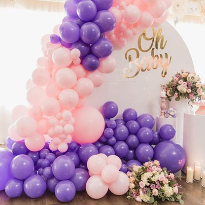 Purple Balloons - 110 Pcs Mini 5-Inch Thick Latex Party Balloons for Birthday & Baby Shower Decor