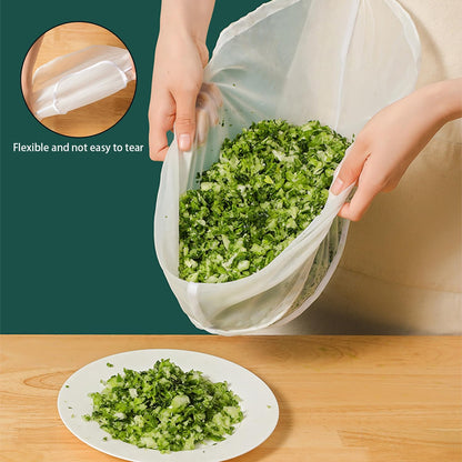 Organic Cotton Cheesecloth Bags by 3PCS - Reusable Strainers for Nut Milk, Soy Milk & Dumplings
