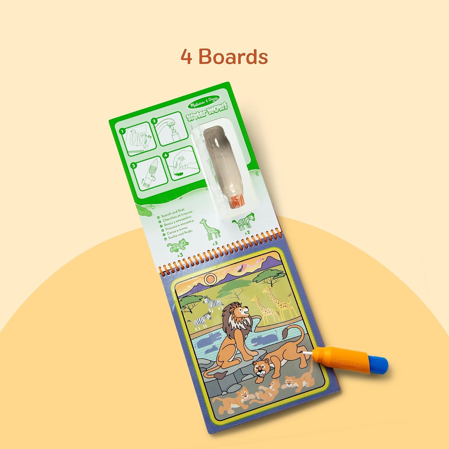 Melissa & Doug Water Wow! Reusable Activity Pad - Safari Theme - Eco-Friendly & Fun