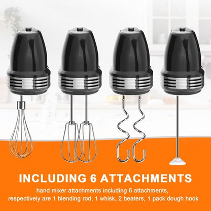 Hand Mixer Beaters Replacement for Cuisinart CHM Series, Stainless Steel Beater, Whisk, Dough Hook, Blending Rod Attachments Parts for HM-90S HM-50 HM-70 CHM-3 CHM-7PK 9 7 5 3 Mixers Blender - 6 PCS