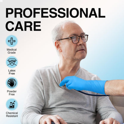 Schneider Nitrile Exam Gloves - Extended 12 Inch Cuff, Medium, 4 Mil, 100-Count | Latex-Free & Powder-Free