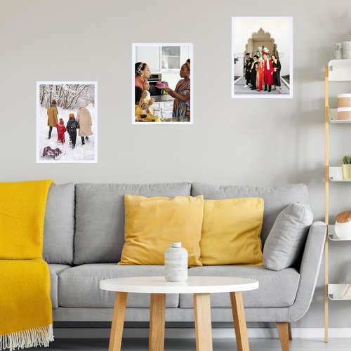 JCJMY 14x16 Picture Frame - Versatile White Frame for Horizontal & Vertical Wall Displays