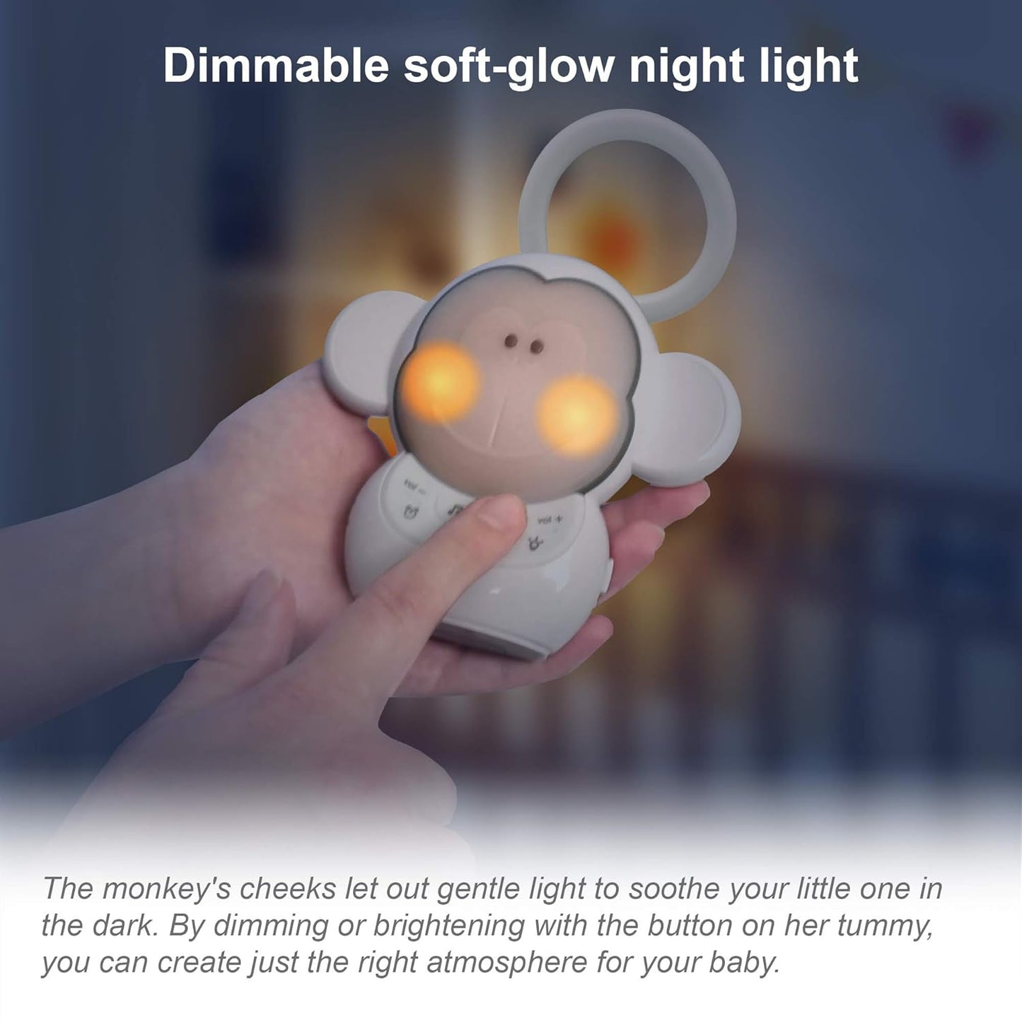 VTech Communications Myla The Monkey Baby Sleep Soother - White Noise Machine with 5 Sounds & Soft-Glow Night Light