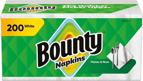 Bounty Paper Napkins - White, 200 Count | Soft & Absorbent for Everyday Use