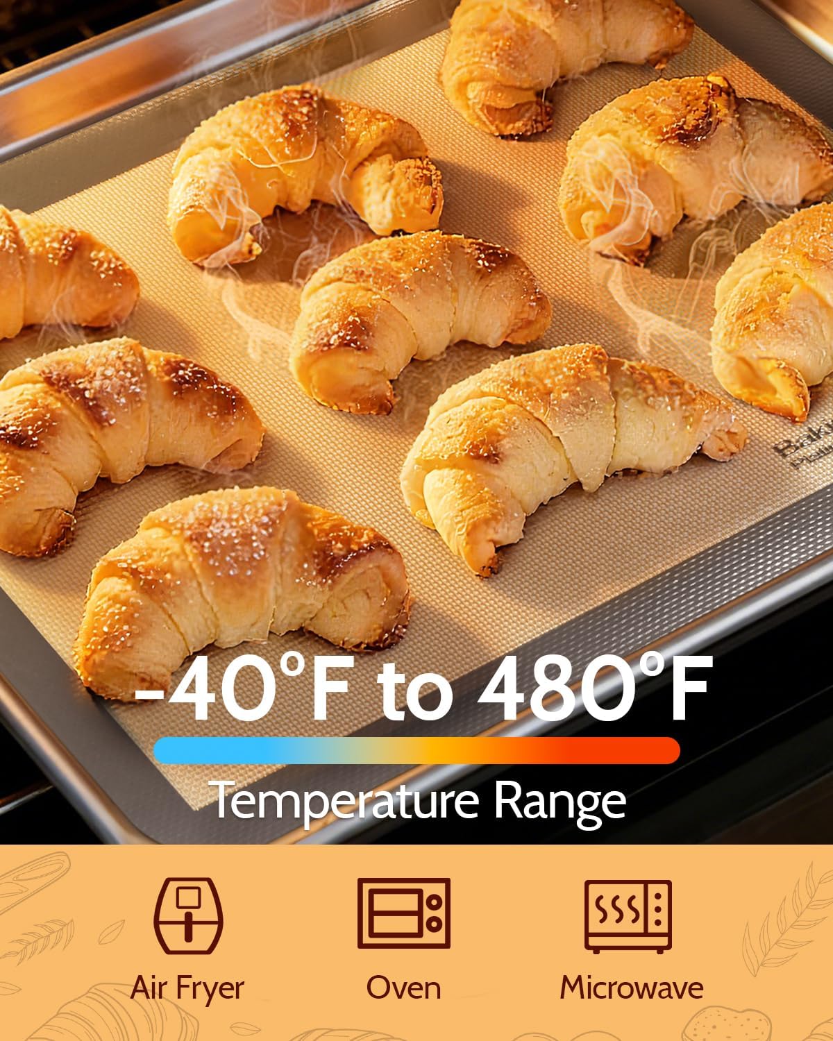 Sopito Silicone Baking Mat - Non-Stick, Food Safe & Reusable | 5-Piece Set for Half & Quarter Sheet Trays, Grey