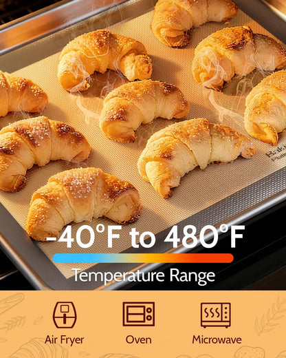Sopito Silicone Baking Mat - Non-Stick, Food Safe & Reusable | 5-Piece Set for Half & Quarter Sheet Trays, Grey