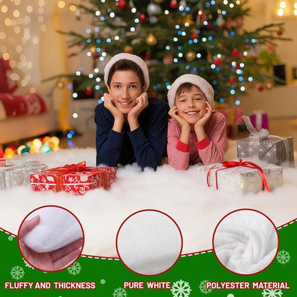 Fake Snow Blanket - Thickened 3 x 8 Ft Christmas Blanket for Holiday Decor & Party Backdrop