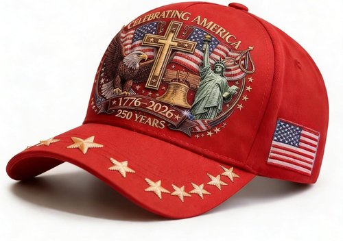 250th Anniversary USA Hat - Eagle Liberty Cross Print | Adjustable Baseball Cap for Men & Women