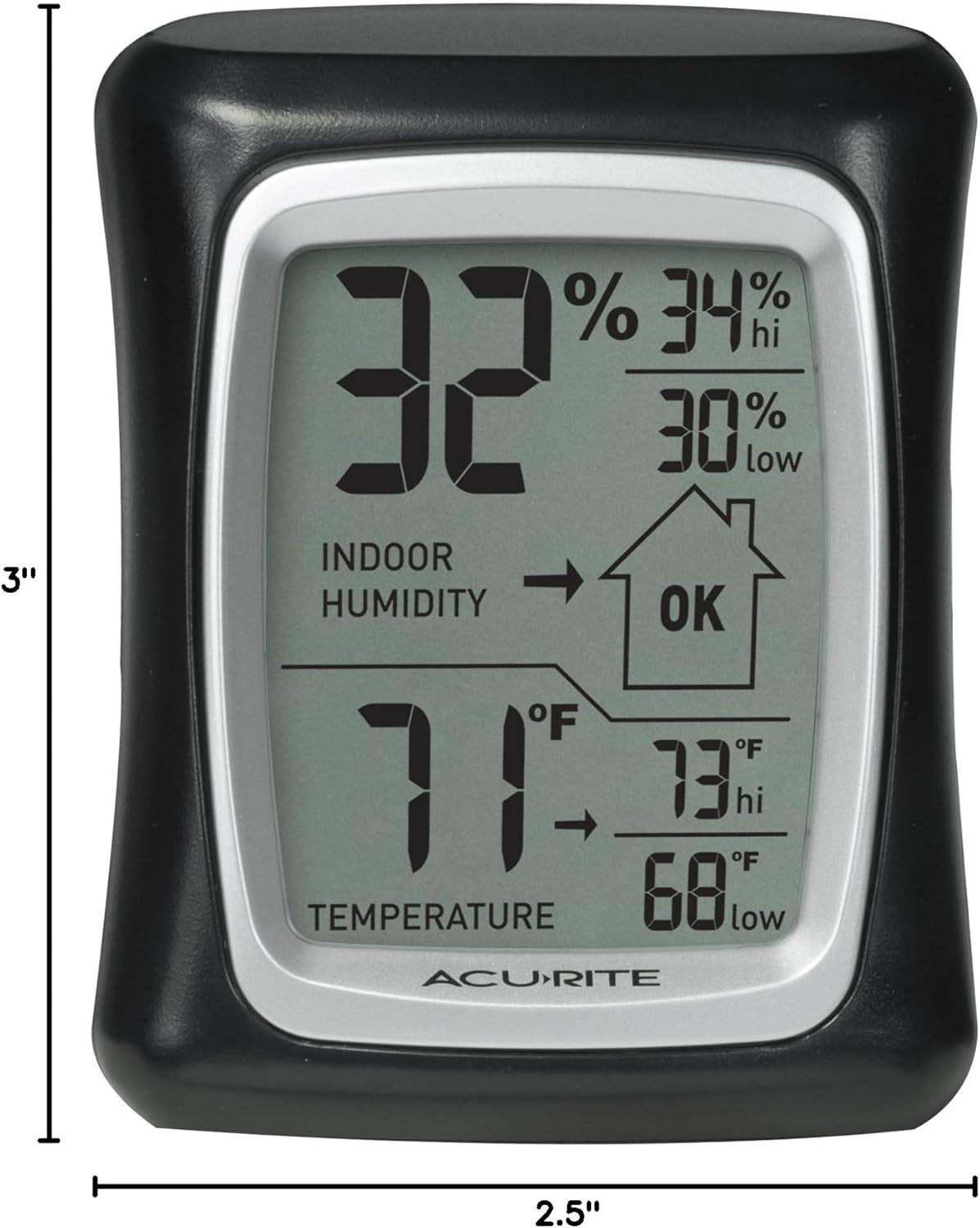 AcuRite Indoor Digital Thermometer & Hygrometer - Accurate Temperature & Humidity Gauge