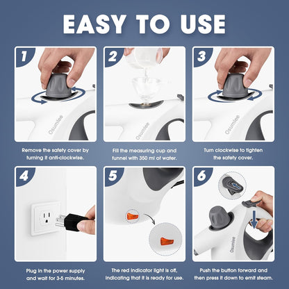 Pressurized Handheld Steam Cleaner with 14 pcs Accessories 15.2OZ Multi-Purpose Portable Steamer for Cleaning, Multi-Surface Steamer for Home, Floor, Grout
