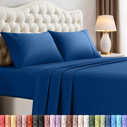 Utopia Bedding Full Size Sheet Set – 4 Piece Bed Sheets, Soft and Breathable Microfiber, Includes 1 Fitted Sheet, 1 Flat Sheet and 2 Pillowcases – Oeko Tex (Dusk Blue)