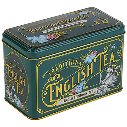 Vintage Victorian Bottle Green Tea Tin with 40 English Afternoon Teabags