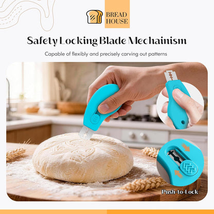 Regine Switzerland Bread Lame - Magnetic Sourdough Scoring Tool with 5 Replaceable Blades